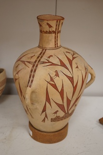 A West African pottery vase, various bowls and carvings. Conditon - fair to good